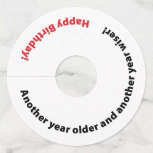 誕生日パーテおもしろいィーの1年前の節目 ワイングラスタグ