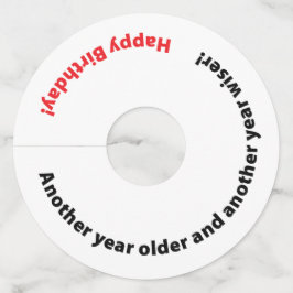 誕生日パーテおもしろいィーの1年前の節目 ワイングラスタグ