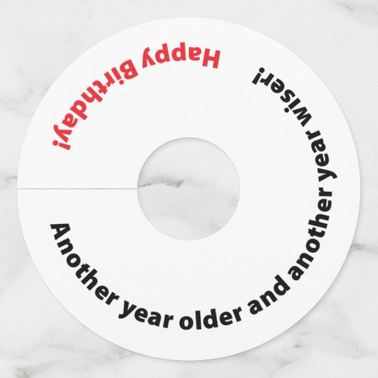 誕生日パーテおもしろいィーの1年前の節目 ワイングラスタグ (裏面)