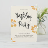誕生日パーティかわいらし素朴フローラ 招待状 (スタンド正面)