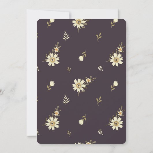 誕生日パーティかわいらし素朴フローラ 招待状 (裏面)