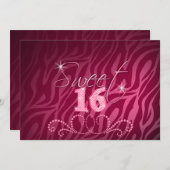 誕生日パーティきらきら光るーへの招待を含むsweet sixteen 招待状 (正面/裏面)