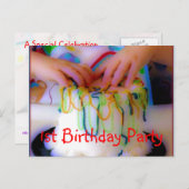 誕生日パーティの招待状テンプレート インビテーションポストカード (正面/裏面)