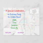 誕生日パーティの招待状テンプレート インビテーションポストカード (裏面)