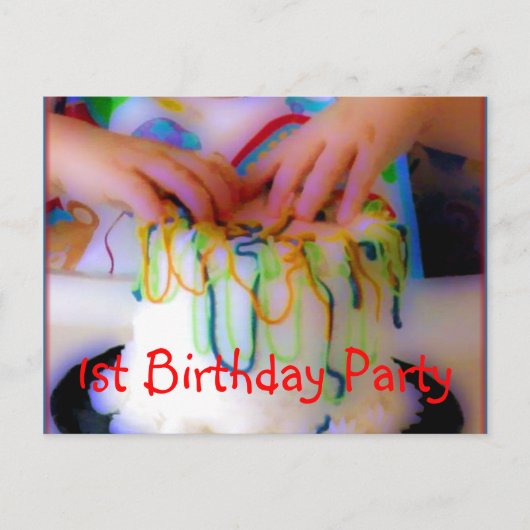 誕生日パーティの招待状テンプレート インビテーションポストカード (正面)