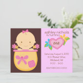 誕生日パーティの招待状(女の子の場合) 招待状 (スタンド正面)