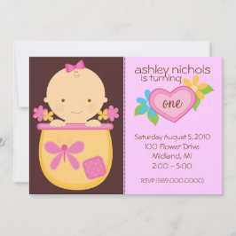 誕生日パーティの招待状(女の子の場合) 招待状