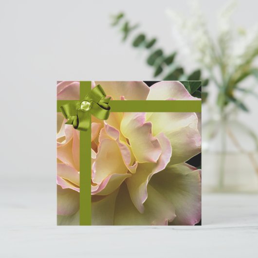 誕生日パーティエレガントバラ招待状 招待状 (スタンド正面)