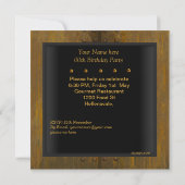 誕生日パーティエレガント金ゴールドブラックメタルルック2 招待状