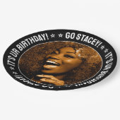 誕生日パーティカスタムーの写真と文字パーソナライズされた ペーパープレート (アングル)