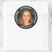 誕生日パーティカスタムーの写真と文字パーソナライズされた ラウンドシール (バッグ)