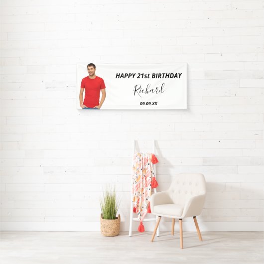 誕生日パーティカスタムーの写真ガイモダンおもしろい 横断幕 (インサイチュ)