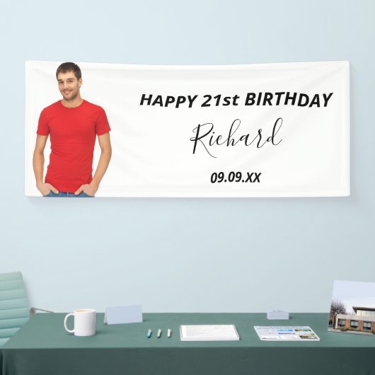 誕生日パーティカスタムーの写真ガイモダンおもしろい 横断幕 (トレードショー)