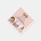 誕生日パーティカスタムー写真バラ金ゴールドおもしろいファクト スタンダードカクテルナプキン (角)