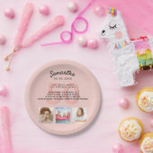 誕生日パーティカスタムー写真バラ金ゴールドおもしろいファクト ペーパープレート (パーティー)