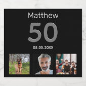 誕生日パーティカスタムー写真モノグラム男 ビールラベル (シングルラベル)