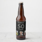 誕生日パーティカスタムー写真モノグラム男 ビールラベル (正面)