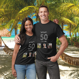 誕生日パーティカスタムー写真モノグラム男 Tシャツ