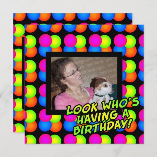 誕生日パーティカスタムー写真招待状 招待状 (正面/裏面)