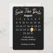 誕生日パーティカレンダーの保存 招待状 (正面)