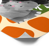 誕生日パーティギフトテーブルサファリジャングル動物 ポスター (角)