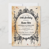 誕生日パーティゴシックフレーム招待状ハロウィーン 招待状 (正面)