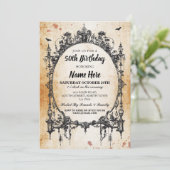 誕生日パーティゴシックフレーム招待状ハロウィーン 招待状 (スタンド正面)