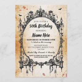 誕生日パーティゴシックフレーム招待状ハロウィーン 招待状