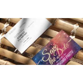 誕生日パーティサップザデイト銀河系スターズネブラ インビテーションポストカード