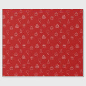 誕生日パーティシームレスパターンギフト ラッピングペーパー (フラット)