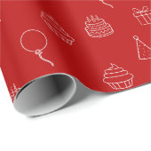 誕生日パーティシームレスパターンギフト ラッピングペーパー (ロールコーナー)