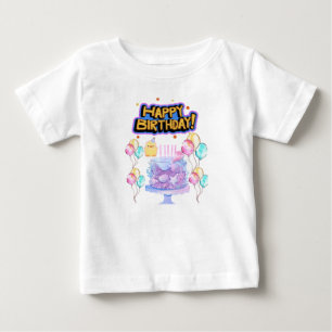 誕生日パーティスパークルベビーガールTシャツ ベビーTシャツ