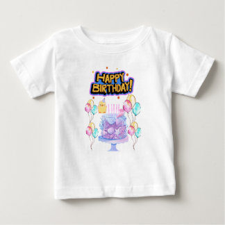誕生日パーティスパークルベビーガールTシャツ ベビーTシャツ