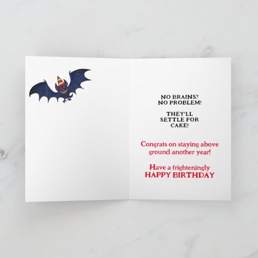 誕生日パーティゾンビーズカードの夜 カード (内部)