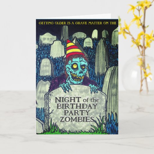 誕生日パーティゾンビーズカードの夜 カード (黄色い花)