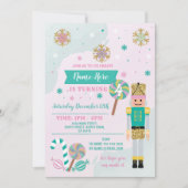 誕生日パーティナツクラッカートオイクリスマスのピンクミント 招待状 (正面)