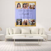 誕生日パーティバイオレット金ゴールド写真最高の友達 タペストリー