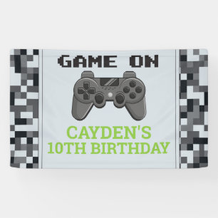 誕生日パーティバナー上のビデオゲームゲーム 横断幕