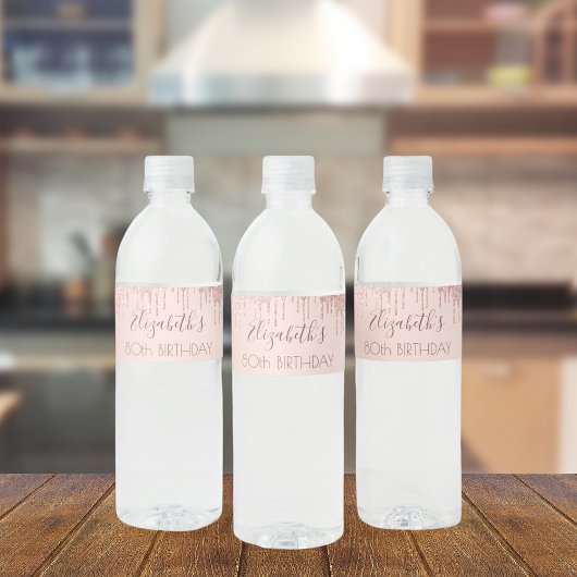 誕生日パーティバラ金ゴールドグリッタードライブ名 ペットボトルラベル