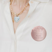 誕生日パーティバラ金ゴールドグリッタードライブ名 缶バッジ