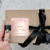 誕生日パーティバラ金ゴールドグリッター保存日付 スクエアシール