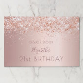 誕生日パーティバラ金ゴールドグリッター紙ランチョンマット ペーパーパッド (正面)