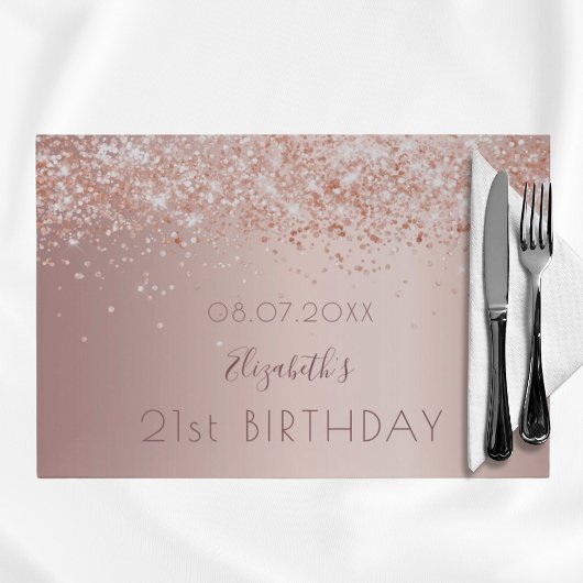 誕生日パーティバラ金ゴールドグリッター紙ランチョンマット ペーパーパッド