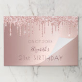 誕生日パーティバラ金ゴールドグリッター紙ランチョンマット ペーパーパッド (折り畳み)