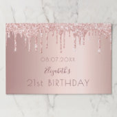 誕生日パーティバラ金ゴールドグリッター紙ランチョンマット ペーパーパッド (正面)