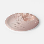 誕生日パーティバラ金ゴールドバルーン名 ペーパープレート (アングル)