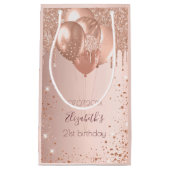 誕生日パーティバラ金ゴールド赤面グリッターバルーン スモールペーパーバッグ (正面)