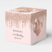 誕生日パーティバラ金ゴールド赤面グリッターバルーン フェイバーボックス (正面サイド)