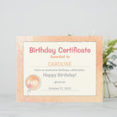 誕生日パーティバルーンクリップアートパーティー証明書 (スタンド正面)