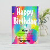 誕生日パーティバルーン招待状 招待状 (スタンド正面)